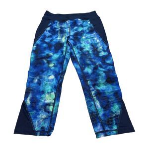 Calvin Klein Leggings Women's Medium Blue Tie-Dye Elastic Waist Performance